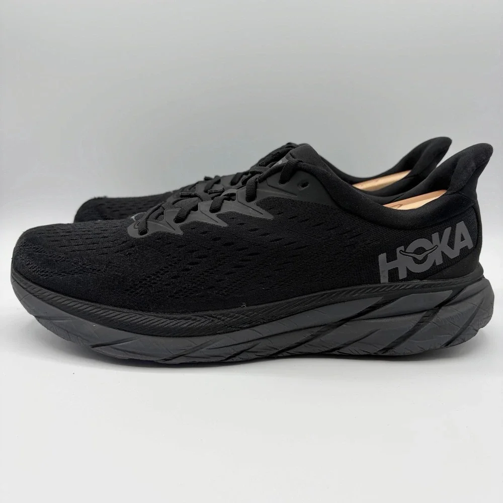 Hoka One One Clifton 8 Men's Size 13 Black Gray Running Shoes
